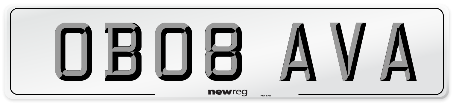 OB08 AVA Number Plate from New Reg
